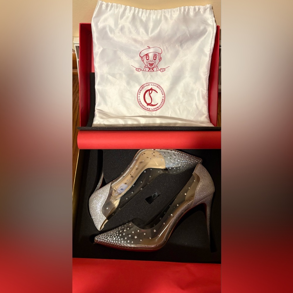 Christian Louboutin Silver and Clear Heels - Picture 5 of 5